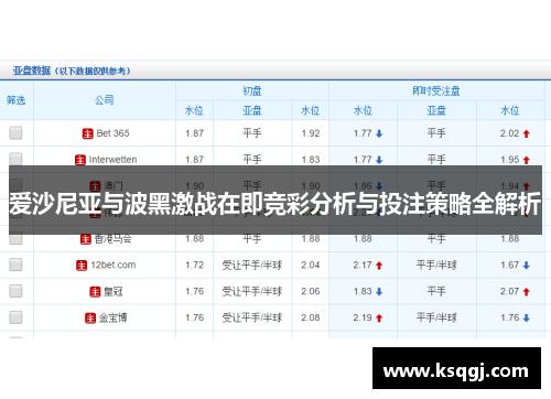 爱沙尼亚与波黑激战在即竞彩分析与投注策略全解析